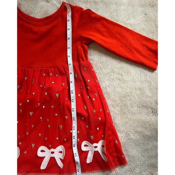 Hanna Andersson Christmas Dress with Tulle and bow embroidered details Sz 2T - Picture 9 of 10